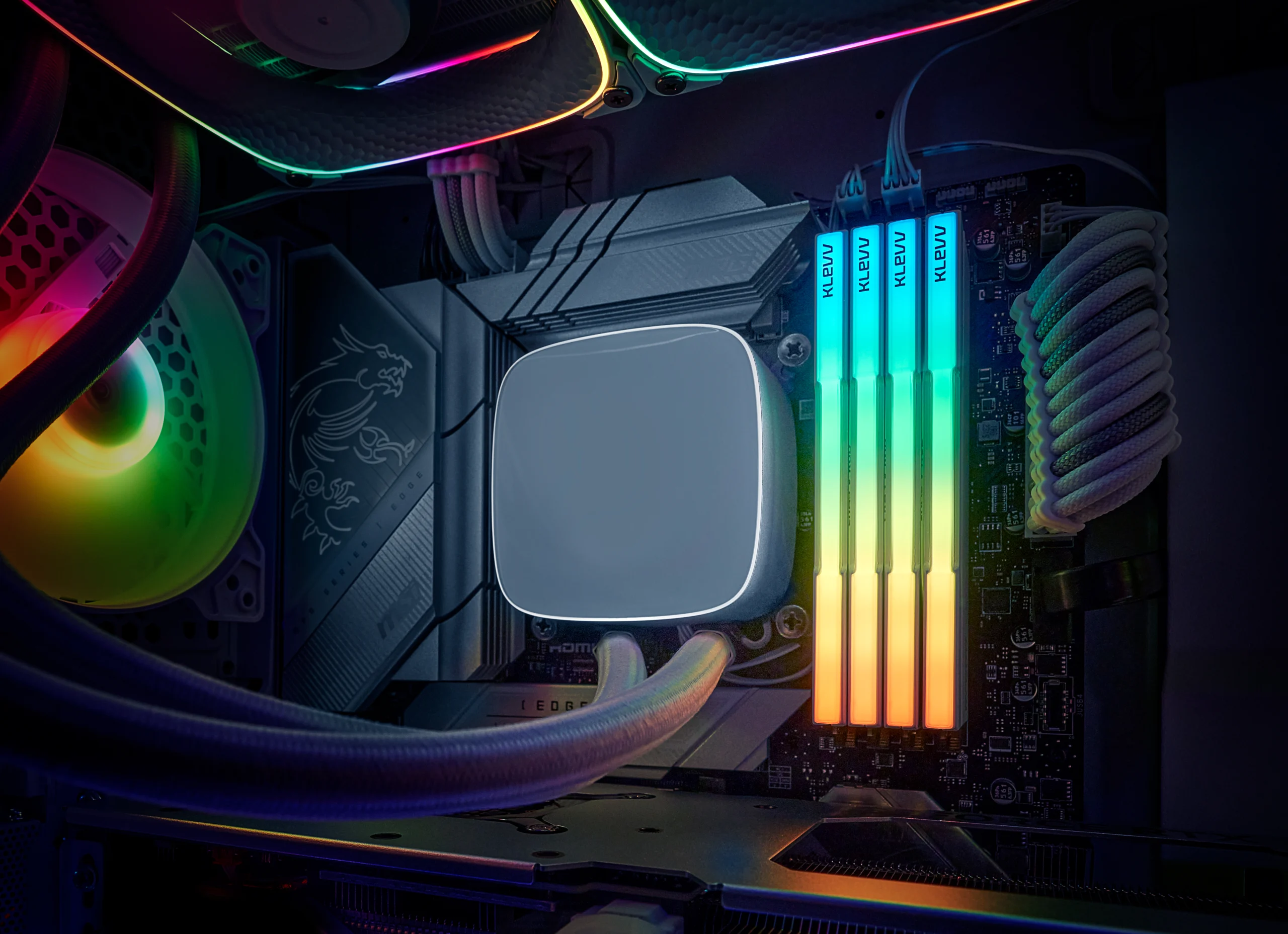 Klevv Cras V RGB 32GB (2x16GB) DDR5 6400MHz CL30 White Desktop Memory