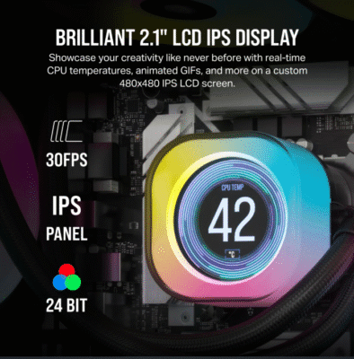 Corsair Icue Link H170I 420mm LCD Liquid Cpu Cooler (Open Box)