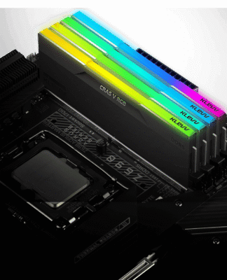 Klevv Cras V RGB DDR5 6000MHz Desktop Memory installed in a system.