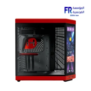 HYTE Y70 Touch Infinite Panoramic Glass with 14.9 Inch 2.5K IPS Touchscreen 4 Slot Vertical GPU Dual Chamber Black Cherry Mid Tower Case