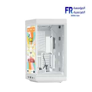 HYTE Y70 Touch Infinite Panoramic Glass with 14.9 Inch 2.5K IPS Touchscreen 4 Slot Vertical GPU Dual Chamber Snow White Mid Tower Case
