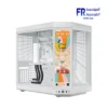 HYTE Y70 Touch Infinite Panoramic Glass with 14.9 Inch 2.5K IPS Touchscreen 4 Slot Vertical GPU Dual Chamber Snow White Mid Tower Case