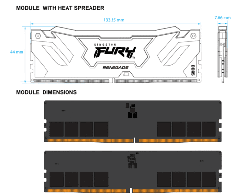 Kingston Fury Renegade 64Gb (2X32Gb) DDR5 6400Mhz CL32 Desktop Memory