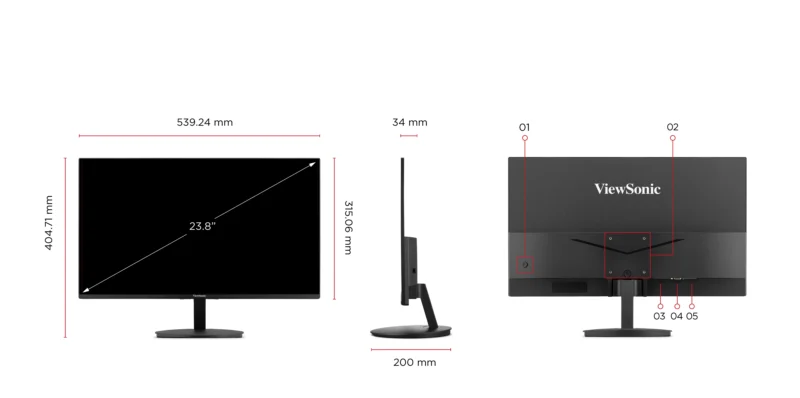 ViewSonic VA24E1 H 24 Inch 120Hz 5Ms FHD IPS Monitor