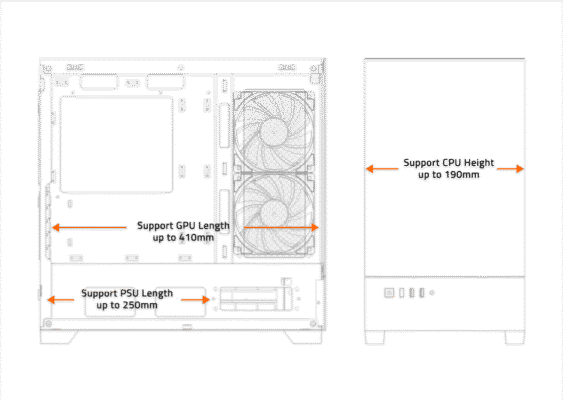 Gigabyte C201 Panoramic Ice Mid Tower Case