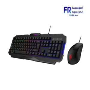 MSI Forge GK100 GM100 Membrane RGB 6400 DPI Arabic Wired Keyboard and Mouse Gaming Combo