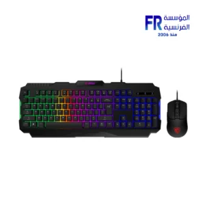 MSI Forge GK100 GM100 Membrane RGB 6400 DPI Arabic Wired Keyboard and Mouse Gaming Combo