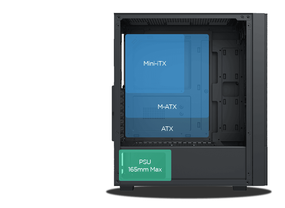 Xigmatek Hero II Air ARGB Case with included Asgard 750W PSU.