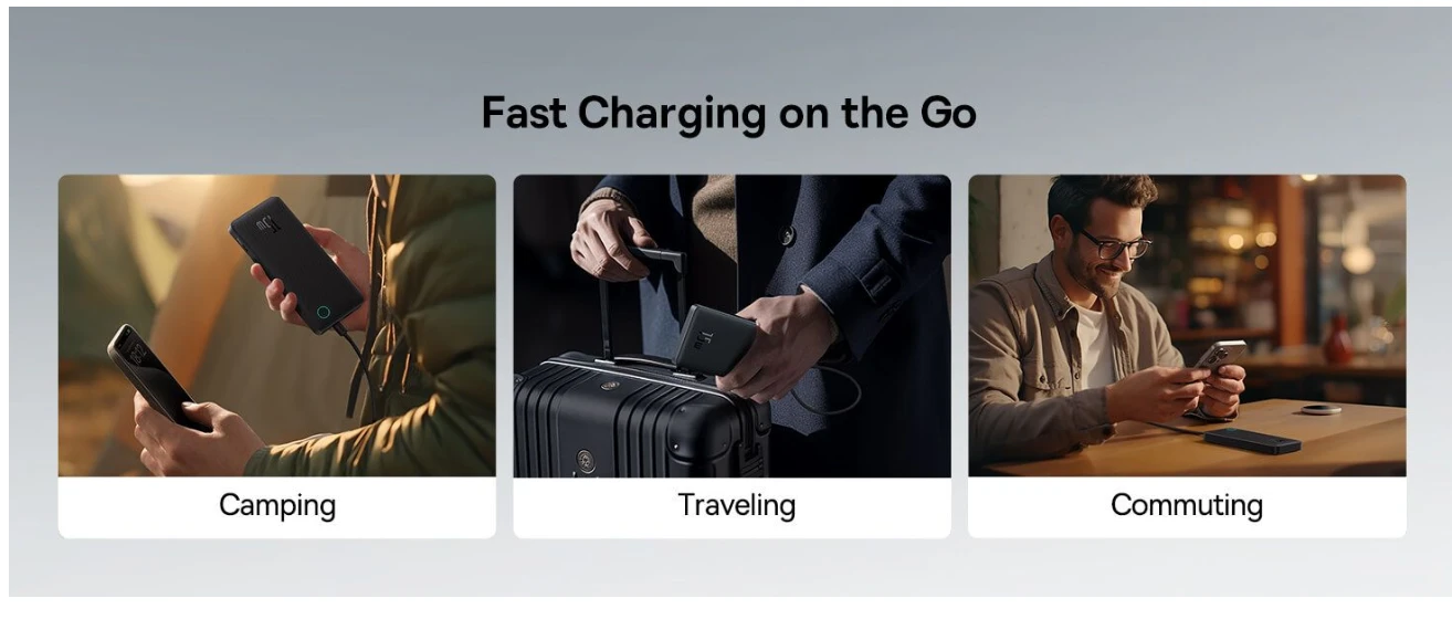 Baseus Airpow Lite power bank for camping, traveling, and commuting with fast charging