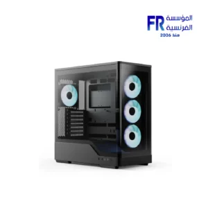 APNX P500A Panoramic Curved Glass Back-Connect Support With 4 120mm ARGB PWM Fans Black Mid Tower Gaming Case