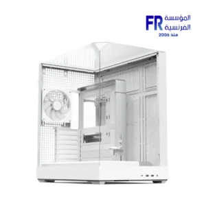 APNX V2 Panoramic TG Back-Connect Support With 4 140mm FP3-140 ARGB PWM Fans White Mid Tower Gaming Case