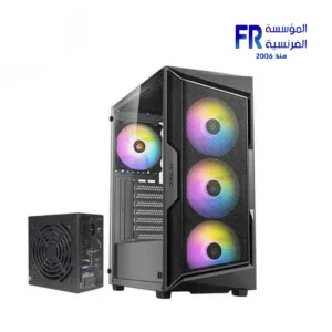 Antec AX61 Elite Mesh TG With 4 120mm ARGB Fans Black + Atom B750 750W 80 Plus Bronze Mid Tower Case