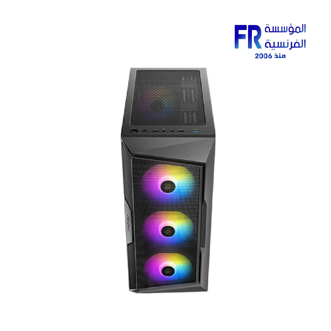 ⁦Antec AX61 Elite Mesh TG With 4 120mm ARGB Fans Black + Atom B750 750W 80 Plus Bronze Mid Tower Case⁩ - الصورة ⁦4⁩