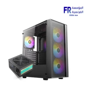 Antec AX65 Mesh TG With 4 120mm ARGB Fans Black + Atom V450 450W Mid Tower Case