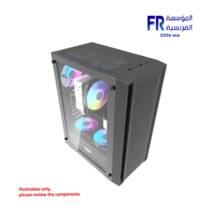 DarkFlash A305 Mesh TG With 4 CL6 ARGB Fans With GP650 650W 80 Plus Bronze PSU Black Mid Tower Gaming Case