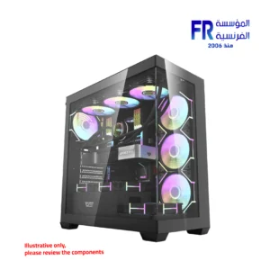 DarkFlash DS900 Panoramic TG With 4 DM20 ARGB Fans With GP750 750W 80 Plus Bronze With APC1 Controller Black Mid Tower Gaming Case