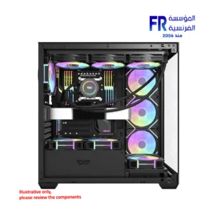 DarkFlash DS900 Panoramic TG With 4 DM20 ARGB Fans With GP750 750W 80 Plus Bronze With APC1 Controller Black Mid Tower Gaming Case