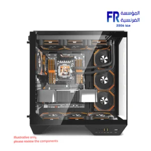 DarkFlash DY470 Back-Connect Support TG With 7 INF ARGB Fans Black Mid Tower Gaming Case
