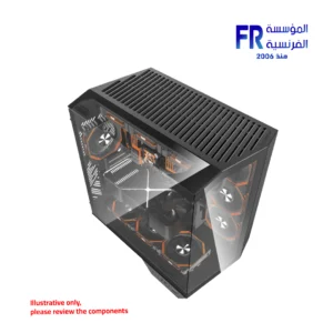 DarkFlash DY470 Back-Connect Support TG With 7 INF ARGB Fans Black Mid Tower Gaming Case