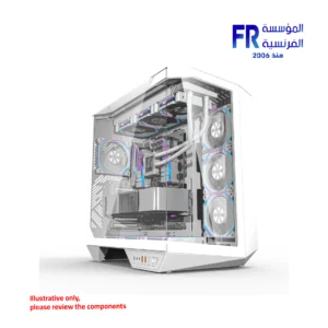 Alternative view of DarkFlash DY470 Back-Connect Support TG With 7 INF ARGB Fans White Mid Tower Gaming Case