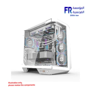 DarkFlash DY470 Back-Connect Support TG With 7 INF ARGB Fans White Mid Tower Gaming Case