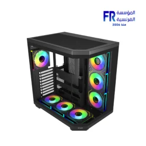 FSP U580 Panoramic TG Back-Connect Support With 7 120mm ARGB PWM Fans Black Ultra Mid Tower Case