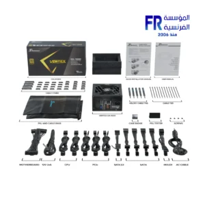 Seasonic Vertex GX-1000 1000W Atx 3.1 80 Plus Gold Fully Modular Hybrid Fan Power Supply