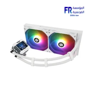 Alternate view of the white Thermalright Frozen Warframe 280mm ARGB AIO cooler