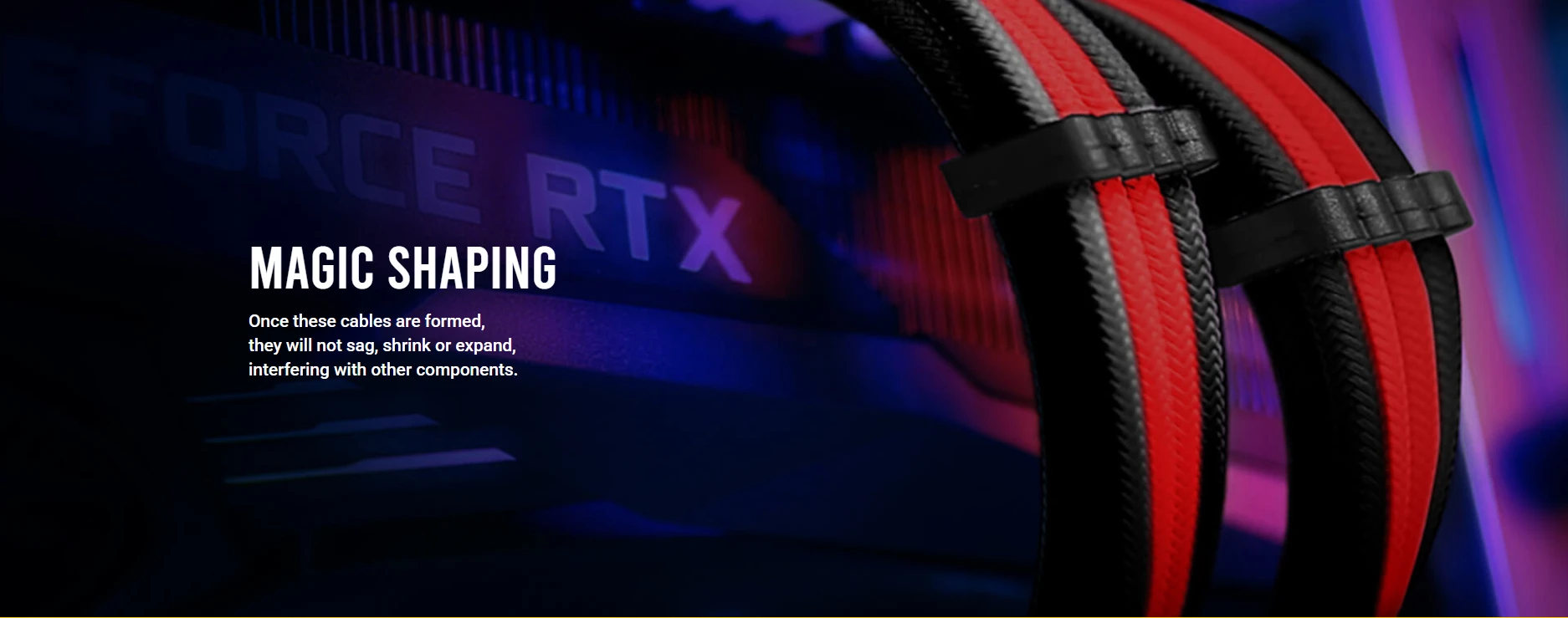 Antec sleeved cable kit magic shaping with no sag and non-expandable design