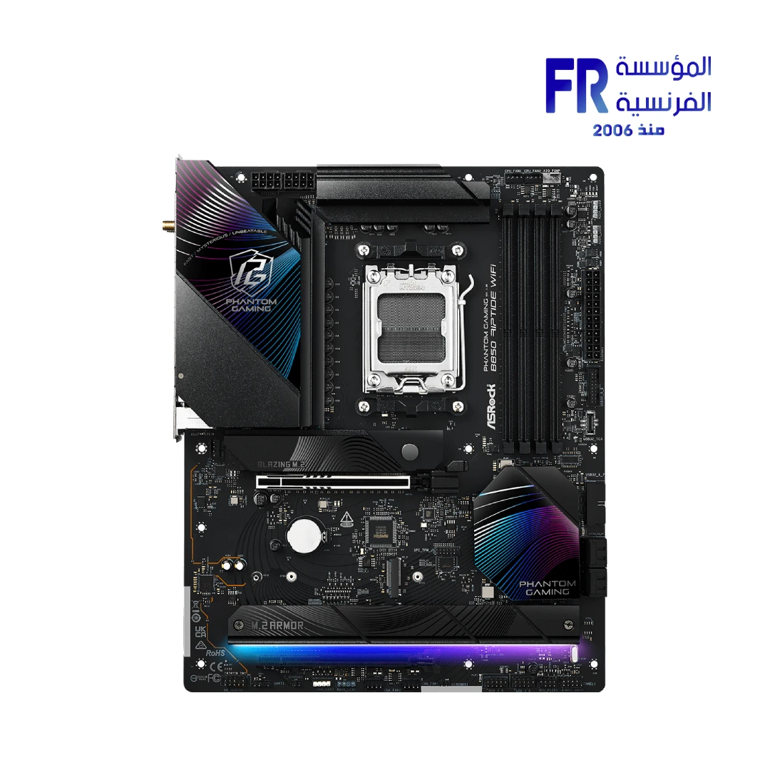 ASRock Phantom Gaming B850 Riptide WiFi DDR5 PCIe 5.0 WiFi 7 2.5G LAN Socket AM5 Motherboard