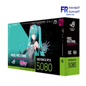 ASUS ROG Astral GeForce RTX 5080 OC Edition 16GB GDDR7 256 Bit 30Gbps 1801 TOPS AI Performance Quad Fan PCIe 5.0 Hatsune Miku White Edition Graphic Card