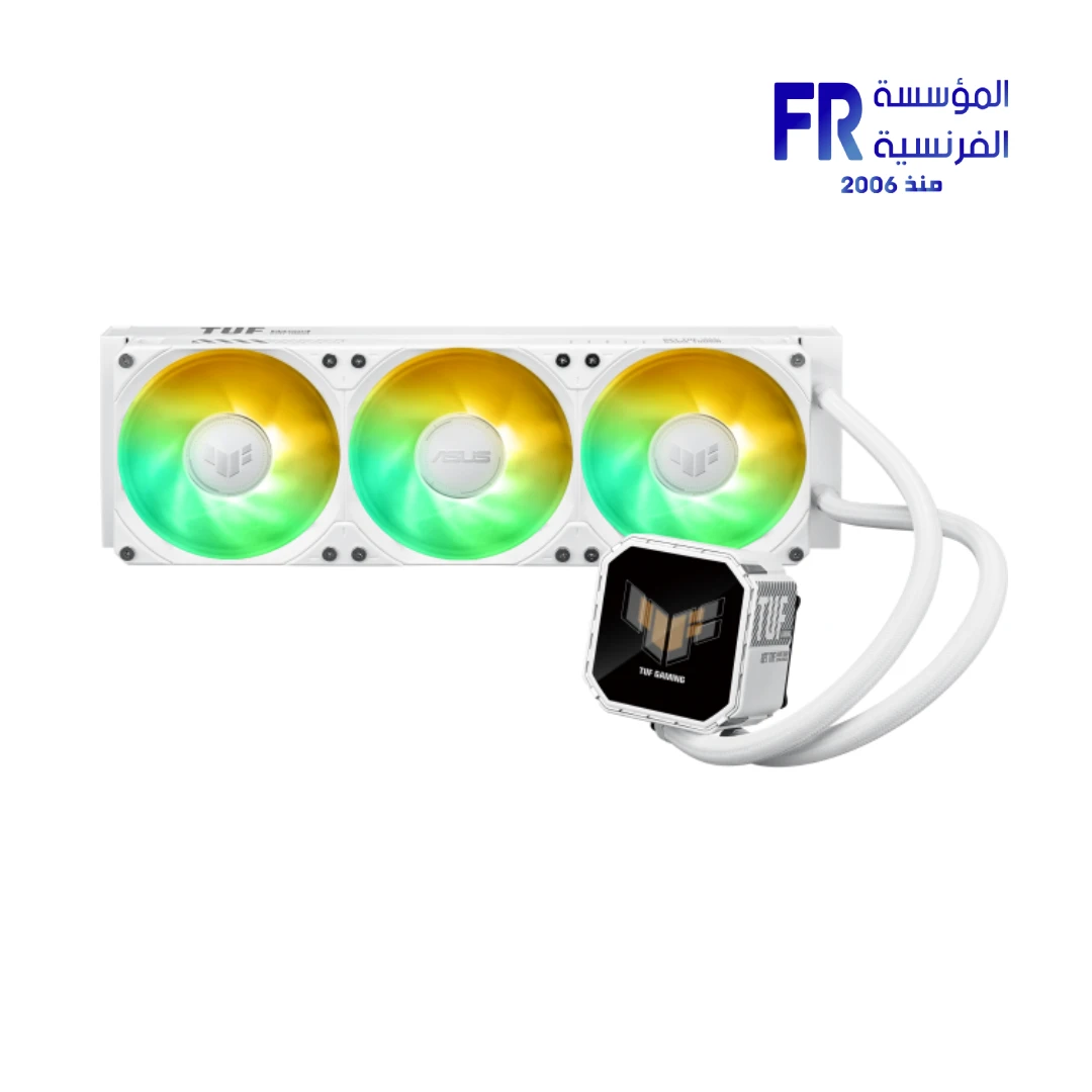 ASUS TUF Gaming LC III 360 ARGB 2.8 Inch Full Color IPS LCD 360mm Radiator 3 120mm ARGB PWM Fans Aura Sync White Edition Liquid CPU Cooler
