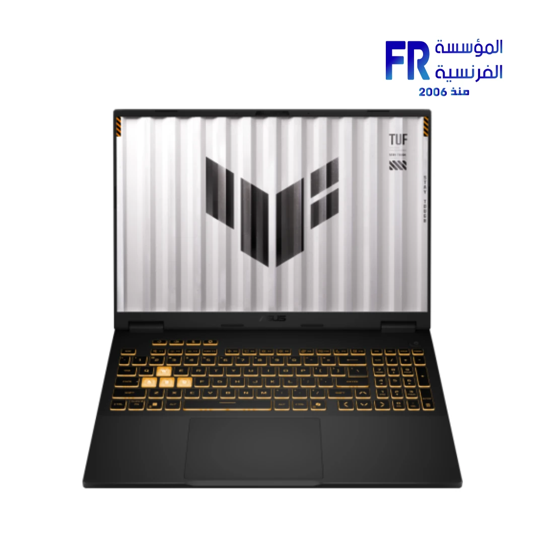 Asus TUF Gaming F16 2025 FX608JHR-RV057W - Intel Core i7 14650HX - 16GB DDR5 - 512GB SSD - NVIDIA GeForce RTX 5050 8GB GDDR7 - 16 Inch WUXGA 1920x1200 165Hz G-Sync - 90Wh Battery - Arabic Keyboard - Windows 11 Home Laptop