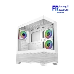 Cooler Master Elite 690 Wood ATX Tempered Glass Wood Front Panel ARGB Type C White Mid Tower Case