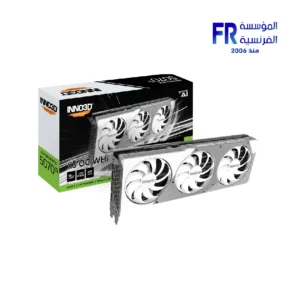 White INNO3D GeForce RTX 5070 Ti X3 OC graphics card with 16GB GDDR7 memory