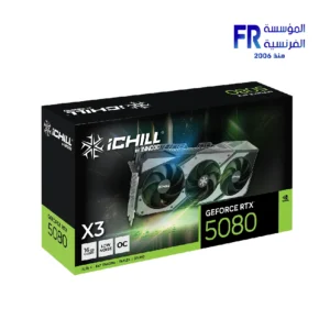 Third product view of the INNO3D GeForce RTX 5080 iCHILL X3 16GB GDDR7 graphics card