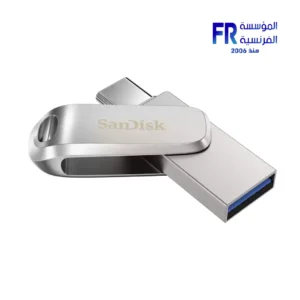 Sandisk Ultra Dual Drive Luxe 64Gb 400MBps Silver Metal Usb 3.2 Type C And Type A Flash Drive