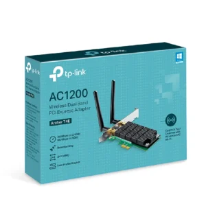 Tplink Archer T4E AC1200 Dual Band Wireless 1200Mbps High Speed PCIe Network Card With 2 Detachable Antennas and Low Profile Bracket PCIe Wi-Fi Adapter