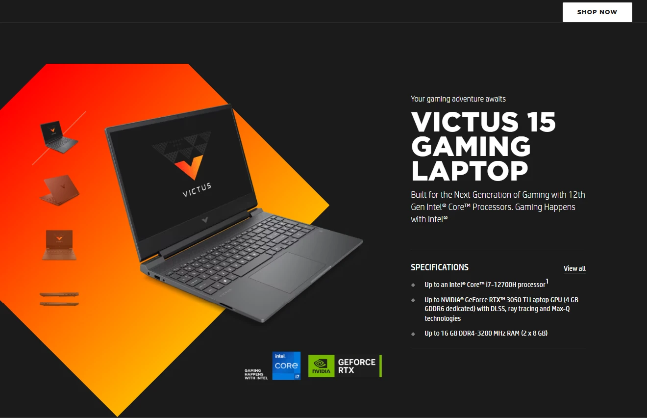 HP Victus 15 Gaming Laptop - Front view showing Mica Silver design