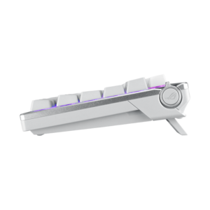 Side profile of the ASUS ROG Azoth Moonlight White mechanical keyboard