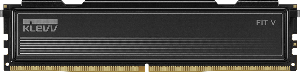 KLEVV FIT V Jet Black low-profile DDR5 desktop memory module, official manufacturer product image
