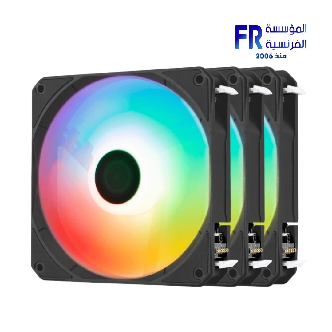 AeroCool Link 120mm 1500RPM Argb Pwm Interlocking Daisy Chain 3 Pack White Fans