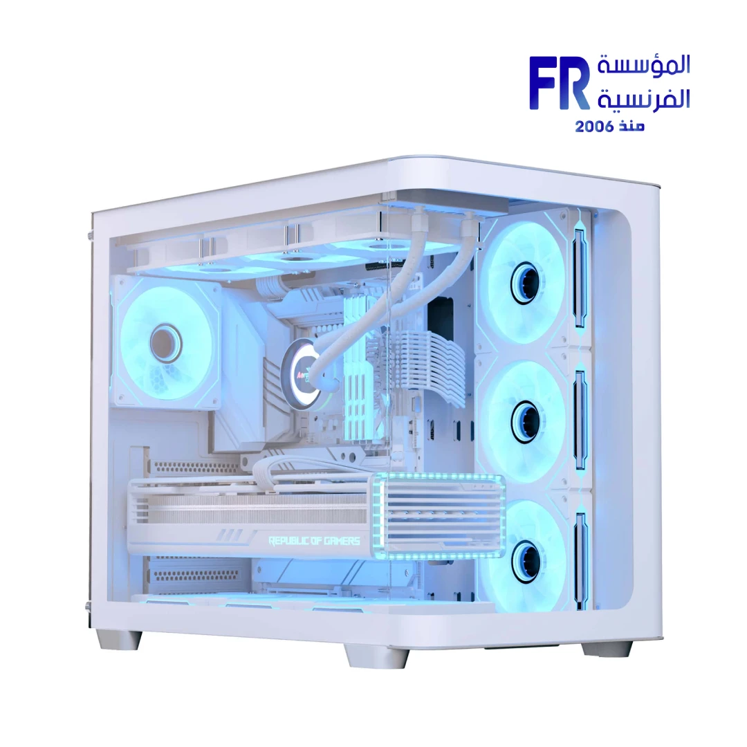 Aerocool P500C with 4 ARGB Fans and 750W 80 Plus Bronze PSU White Mid Tower Gaming Case