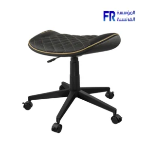Cougar Crosser Cgr-Cro-Glb Perforated PVC Leatherette Scalloped Seat Wheeled Base Gold Gaming Stool