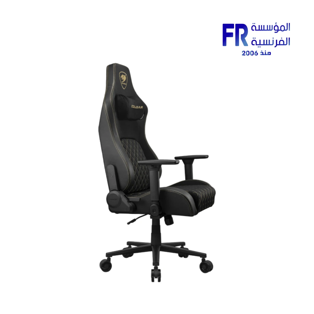 Cougar Defensor F Woven Fabric PushBack Lumbar 4D Folding Armrests Gold Gaming Chair