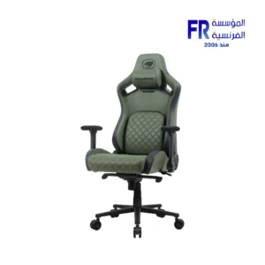 Cougar Defensor S Leather Like Fabric PushBack Lumbar 4D Folding Armrests Army Green Gaming Chair