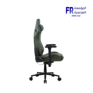 Cougar Defensor S Leather Like Fabric PushBack Lumbar 4D Folding Armrests Army Green Gaming Chair