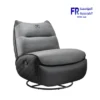 Cougar Overlord Neo Gray Leather-Like Fabric Gaming Chair with Foldable Footrest
