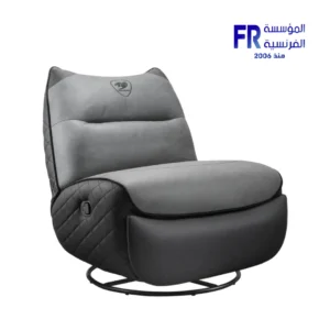 Cougar Overlord Neo Gray Leather-Like Fabric Gaming Chair with Foldable Footrest