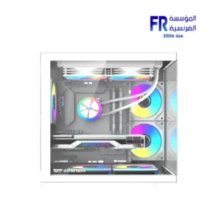 DarkFlash B275 white mATX mid-tower PC case with pillar-less panoramic glass panels, view 5